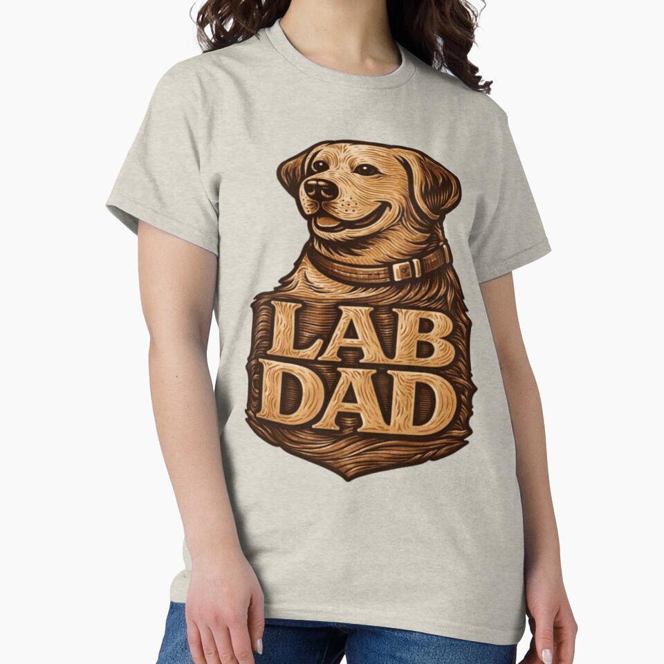 Lab Dad – Vintage Woodcut Labrador Typography by PawPrintCustom T-Shirts, Hoodie, Sweatshirt | BlankRebels.com (Image 2)