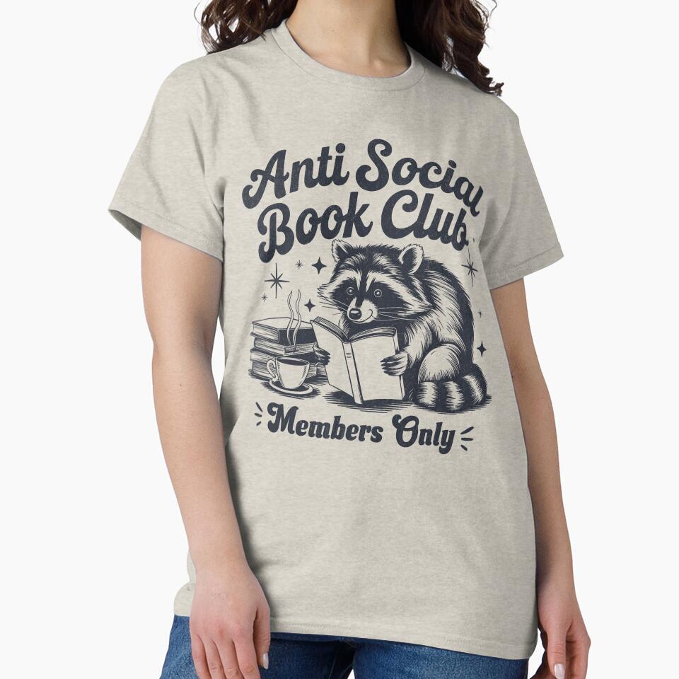 Anti Social Book Club Raccoon by BeansterNL T-Shirts, Hoodie, Sweatshirt | BlankRebels.com (Image 2)