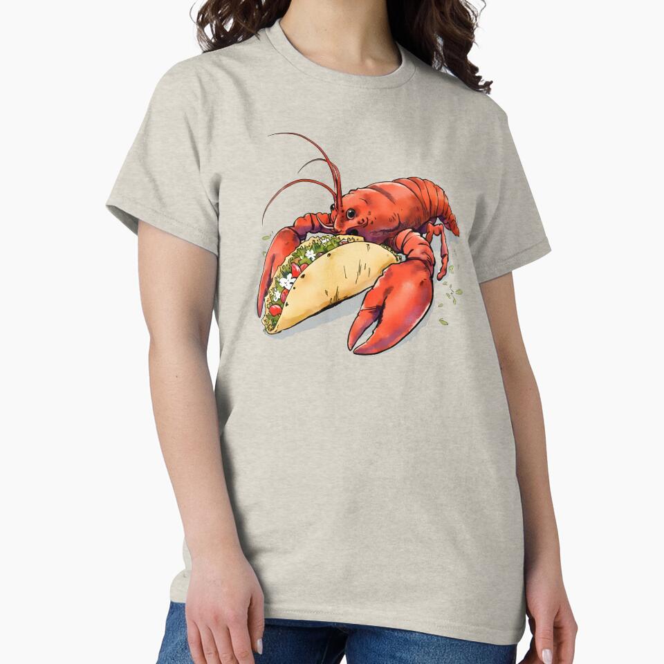 Lobster Eating A Taco Vintage Crawfish Fisherman Aesthetic by SunfullyYours T-Shirts, Hoodie, Sweatshirt (Image 2)