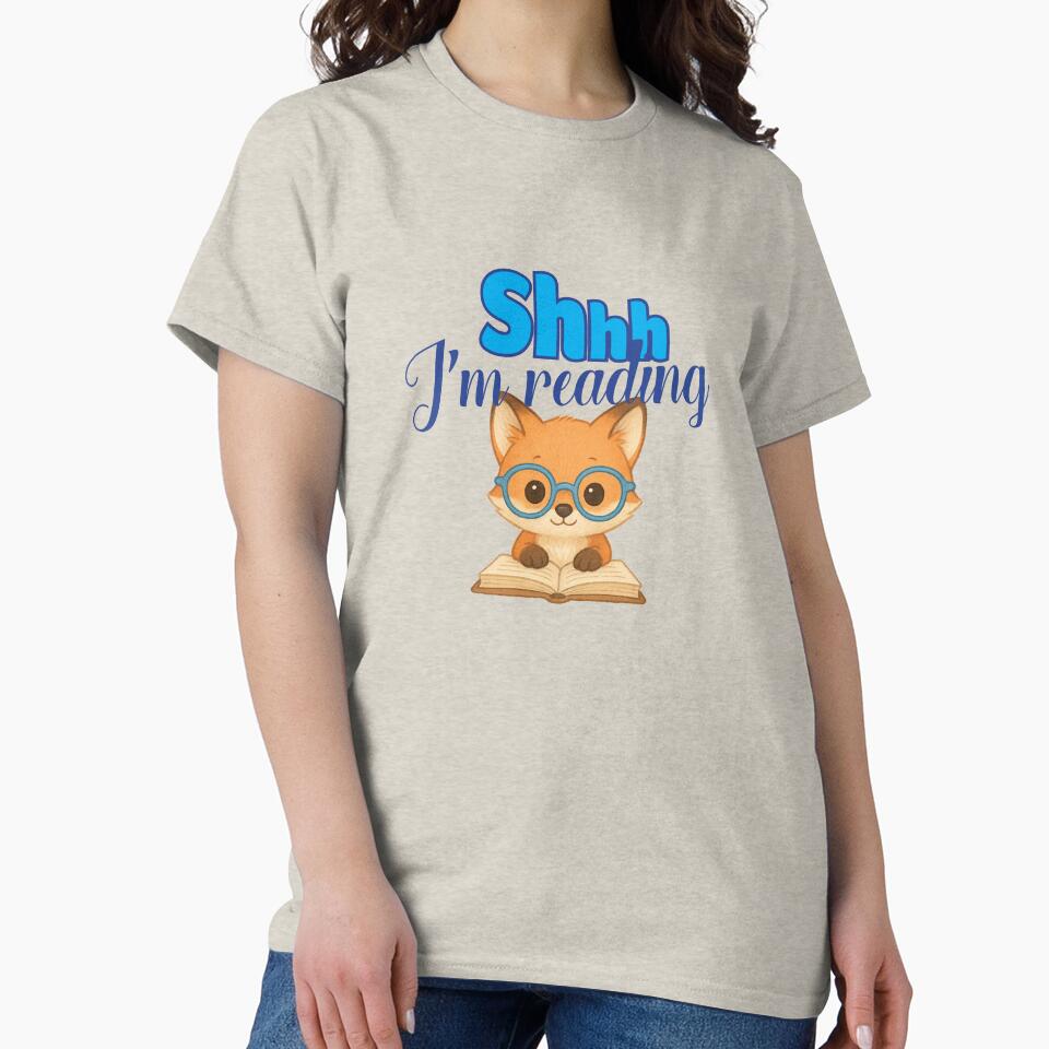 Shhh I'm Reading Fox by Jhullie T-Shirts, Hoodie, Sweatshirt | BlankRebels.com (Image 2)