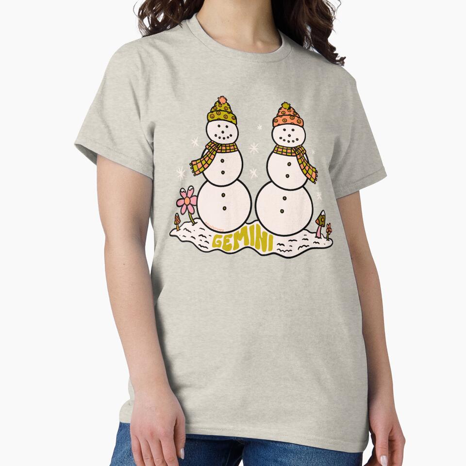 Gemini Snowman by doodlebymeg T-Shirts, Hoodie, Sweatshirt | BlankRebels.com (Image 2)