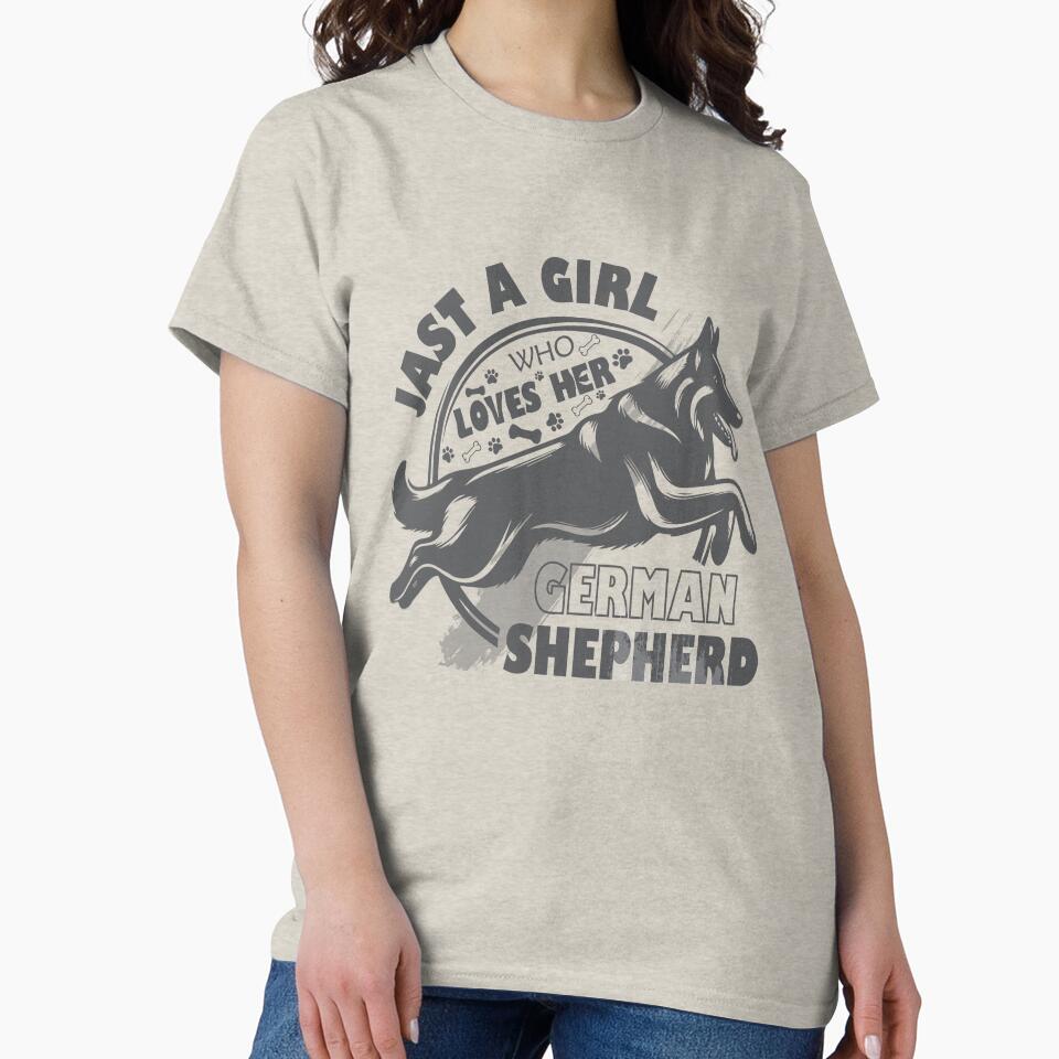 Just A Girl Who Loves Her German Shepherd – Cute Dog Mom Gift T-Shirt by Sanjoy2020 Hoodie, Sweatshirt (Image 2)