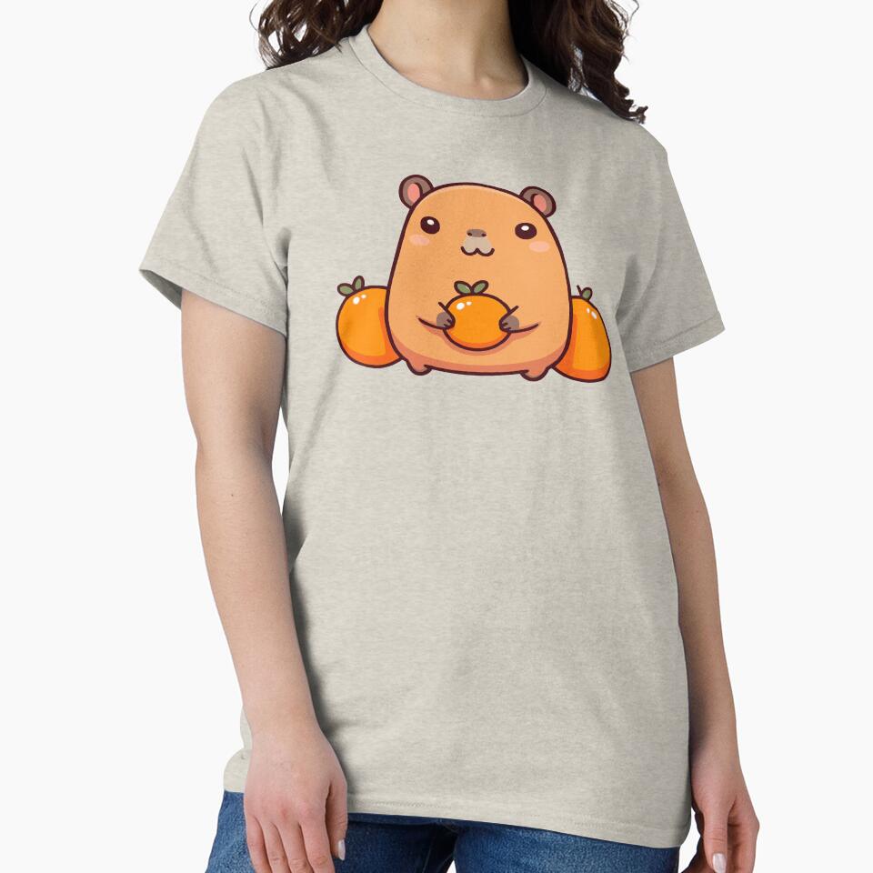 Cute Capybara Kawaii Chibi Oranges T-Shirts, Hoodie, Sweatshirt