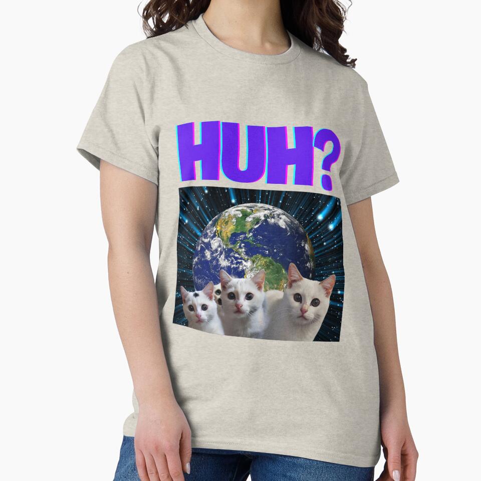 "Huh?" Meme Cat Shirt – Funny Viral Cat Expression Tee & Hoodie by Colorful-Garden Sweatshirt | BlankRebels.com (Image 2)