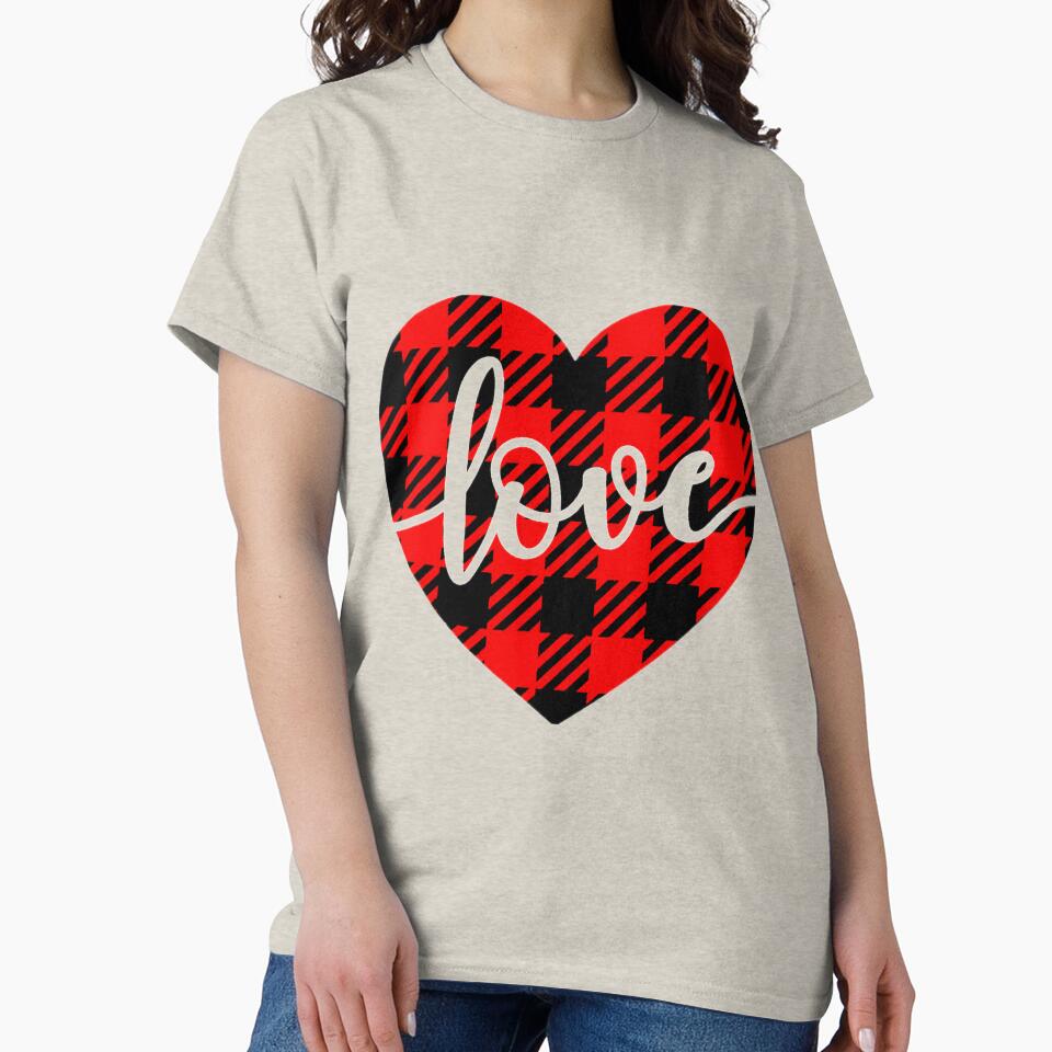 Valentine day | Love buffalo plaid heart by artdes1gn T-Shirts, Hoodie, Sweatshirt | BlankRebels.com (Image 2)