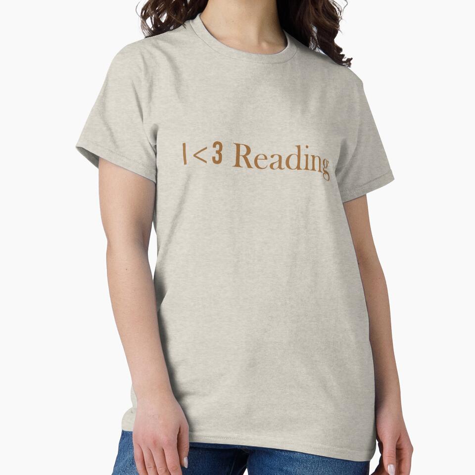 I Love Reading Minimal Typography Book Lover Coffee Brown Design by Raygunes T-Shirts, Hoodie, Sweatshirt (Image 2)
