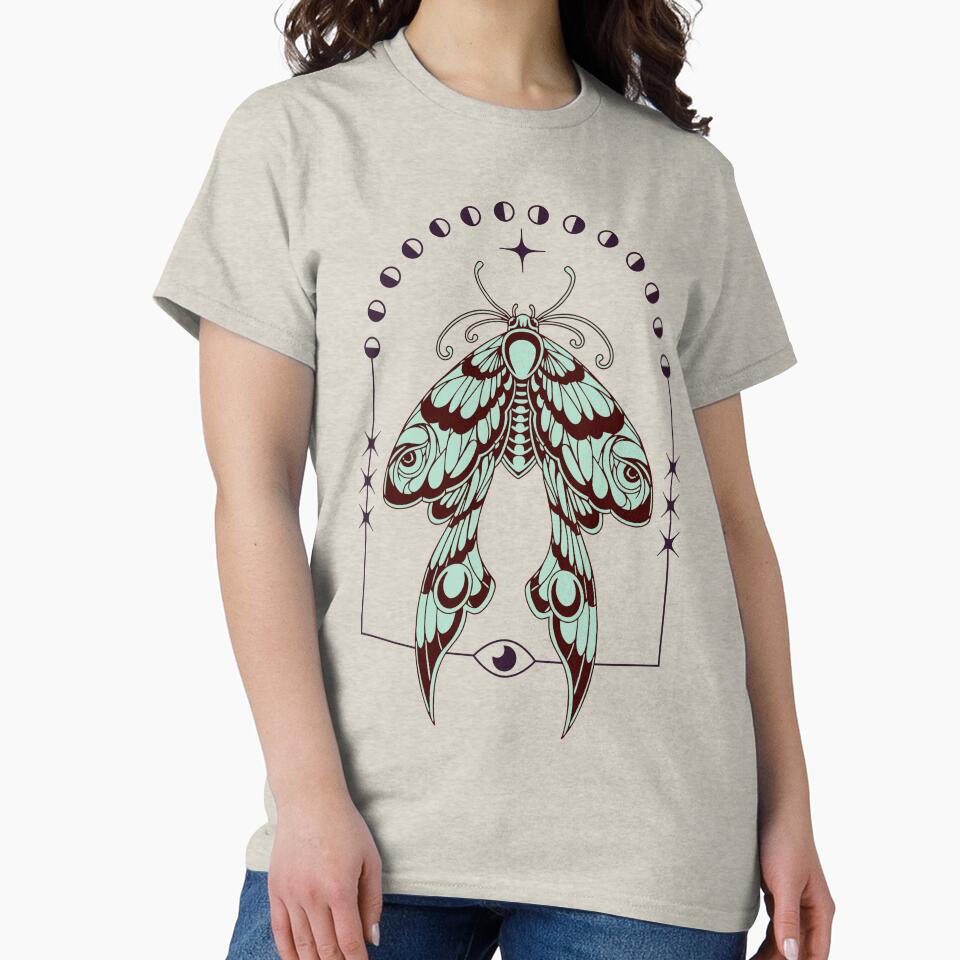 Mystic retro moth by MonochromeEcho T-Shirts, Hoodie, Sweatshirt | BlankRebels.com (Image 2)