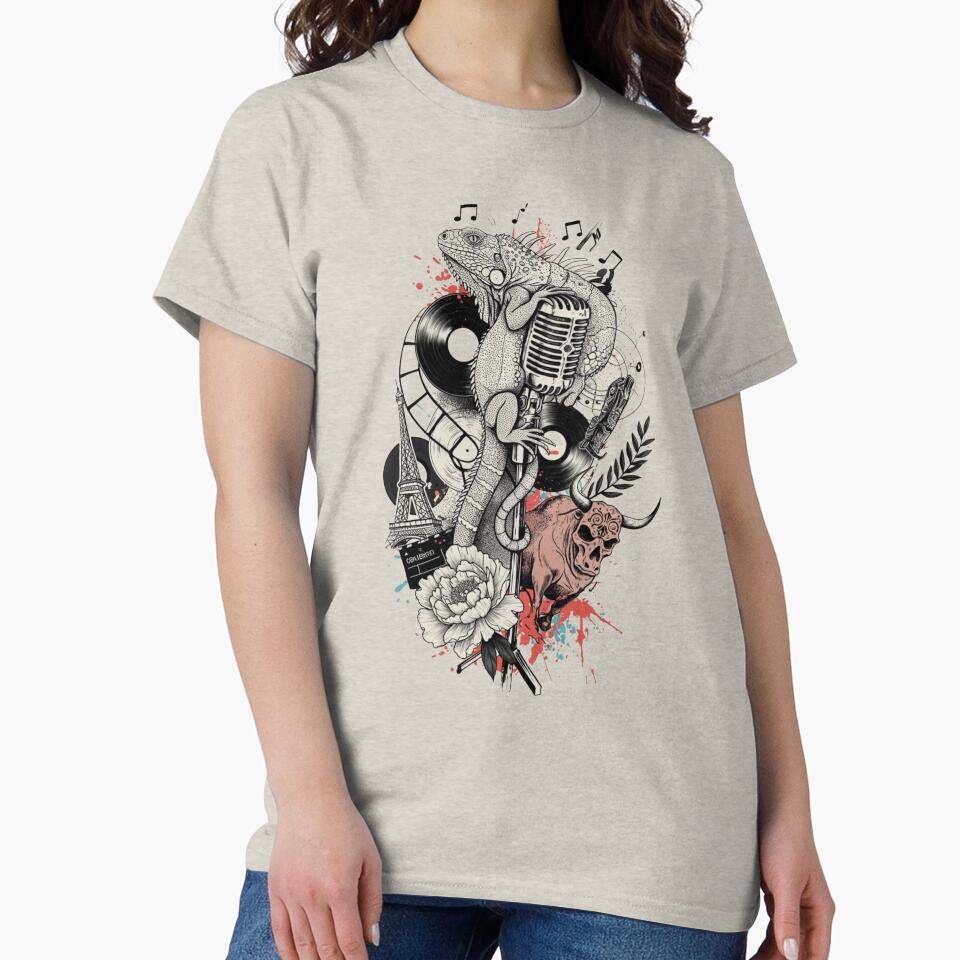 Blackwork tattoo with color splatters essential tshirt by anandsiva2703 Hoodie, Sweatshirt | BlankRebels.com (Image 2)
