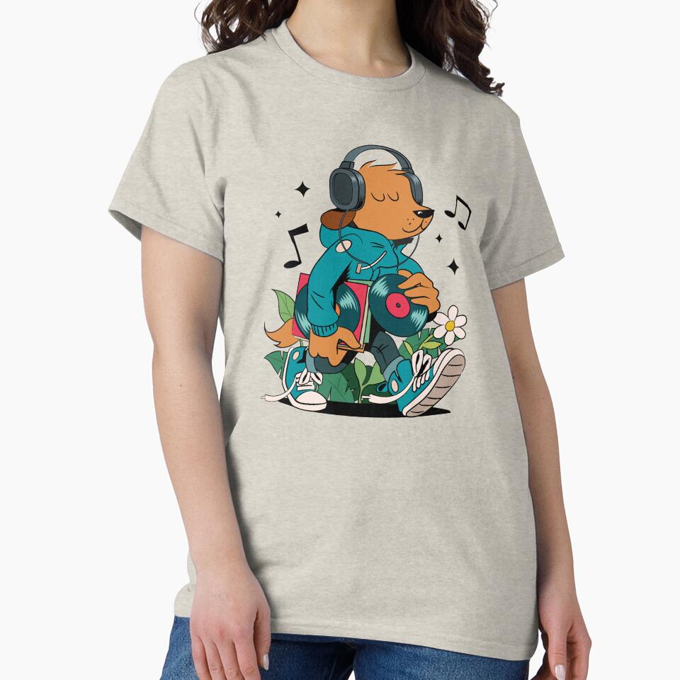 Chill & Groovin' Vinyl Dog by B-Sharp- T-Shirts, Hoodie, Sweatshirt | BlankRebels.com (Image 2)