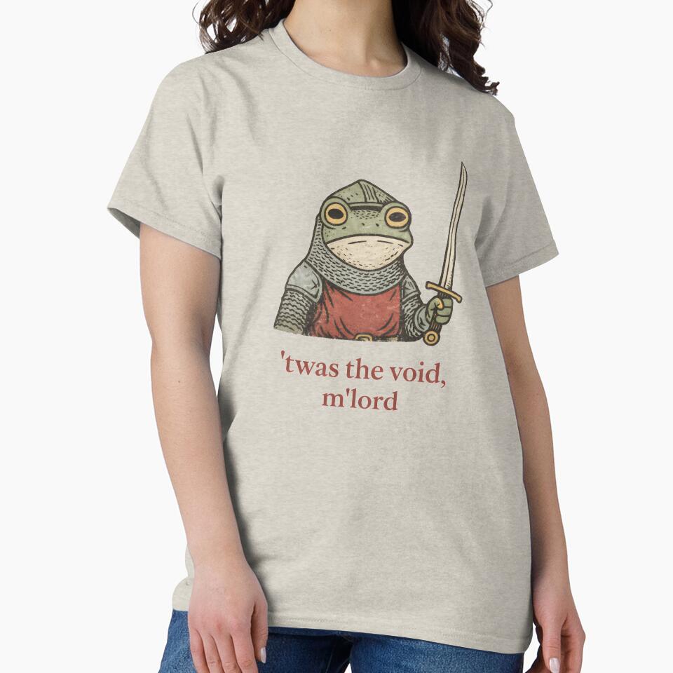 ’Twas the Void, M’Lord | Medieval Frog Knight Meme by DemureArtsy T-Shirts, Hoodie, Sweatshirt | BlankRebels.com (Image 2)