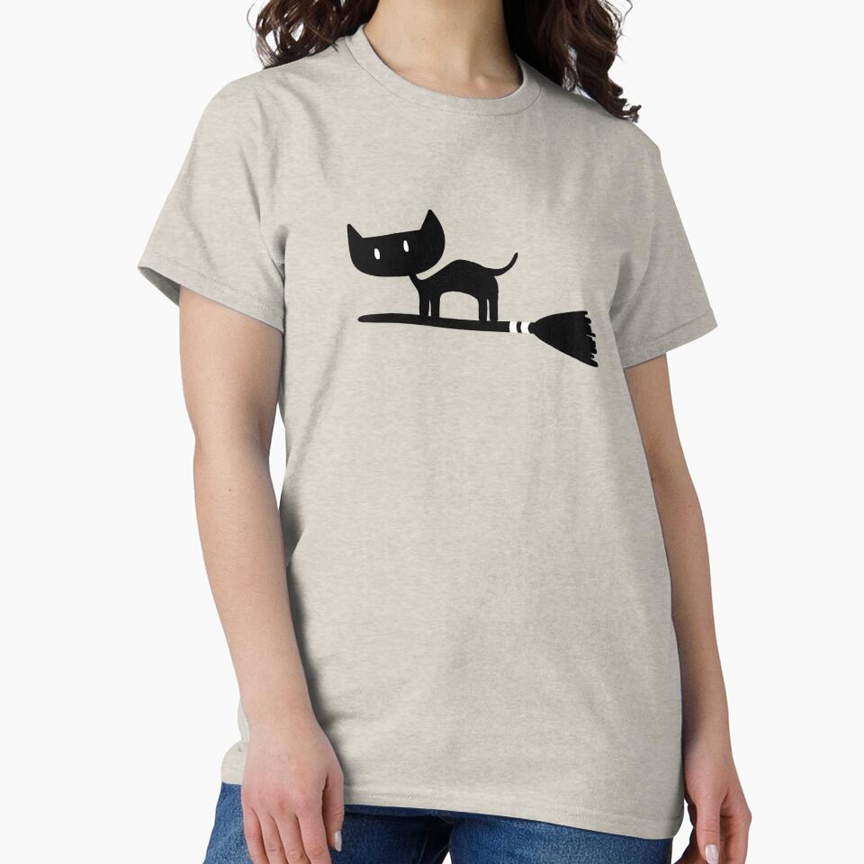Black Cat on Broomstick by emDesign123 T-Shirts, Hoodie, Sweatshirt | BlankRebels.com (Image 2)