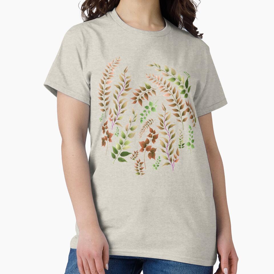 Greenery Botanical Print Brown and Green by SilverPegasus T-Shirts, Hoodie, Sweatshirt | BlankRebels.com (Image 2)