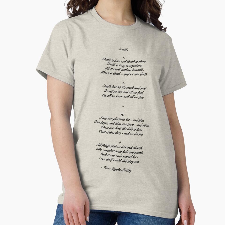Death by Percy Bysshe Shelley poem by FireflyStudi0s T-Shirts, Hoodie, Sweatshirt | BlankRebels.com (Image 2)