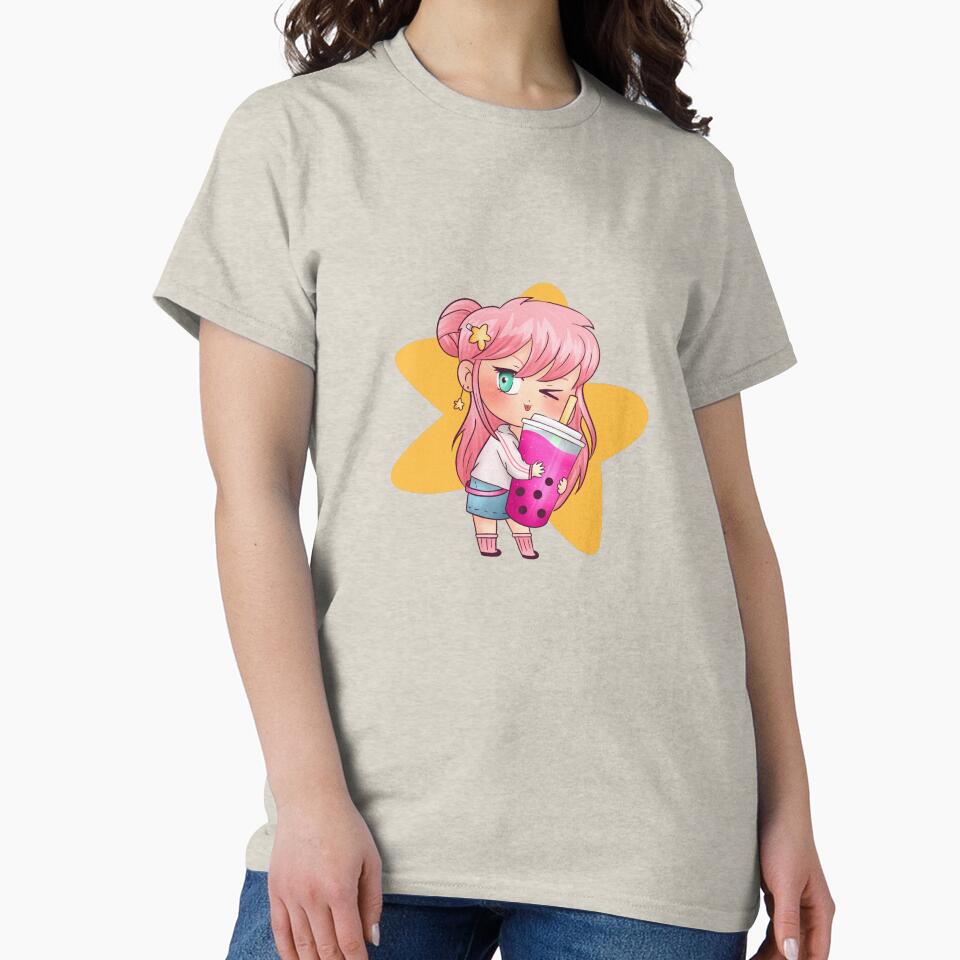 Bubble Tea Cute Happy Girl Design by InspiredForever T-Shirts, Hoodie, Sweatshirt | BlankRebels.com (Image 2)