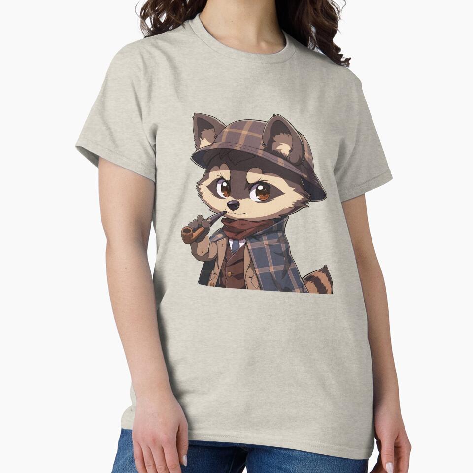 Cartoon  Sherlock Holmes Raccoon by xiao xuans T-Shirts, Hoodie, Sweatshirt | BlankRebels.com (Image 2)
