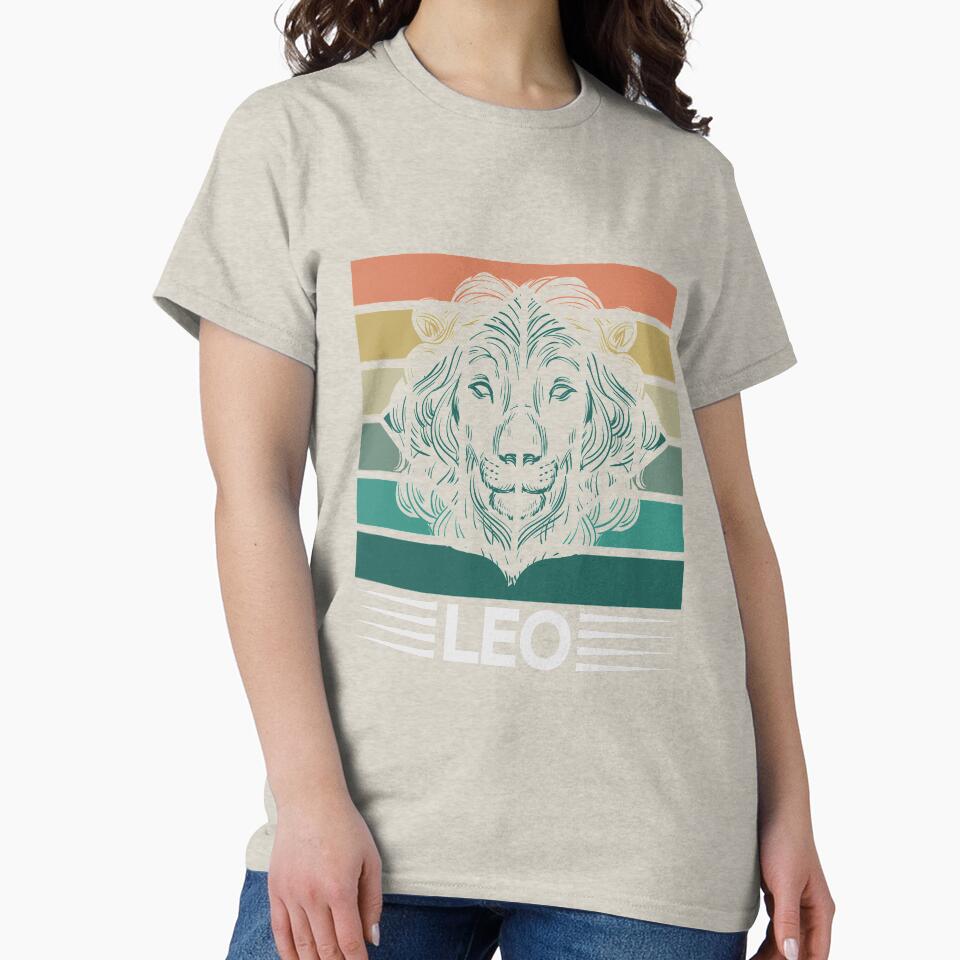 Leo Zodiac Symbol Rainbow Retro Style by Trinket-Trickster T-Shirts, Hoodie, Sweatshirt | BlankRebels.com (Image 2)