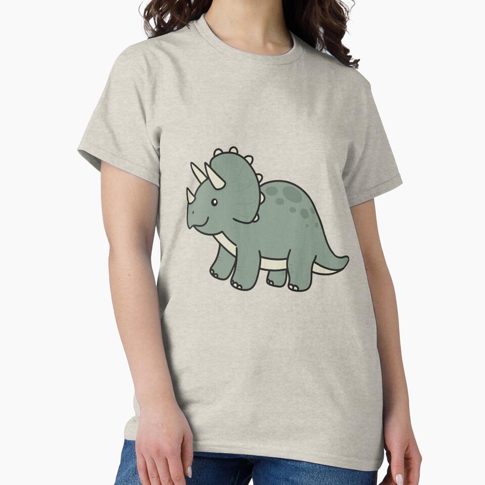 Cute Triceratops Dinosaur Illustration by SunCraftStudio T-Shirts, Hoodie, Sweatshirt | BlankRebels.com (Image 2)