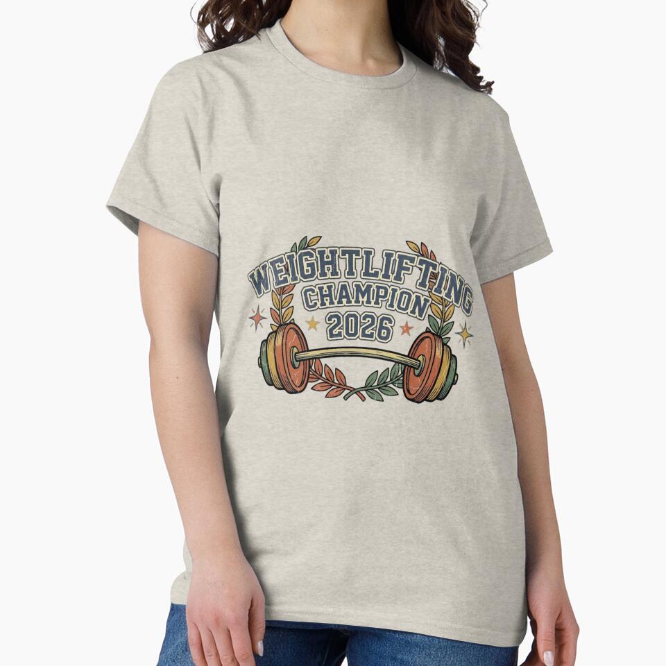 Vintage Weightlifting Champion 2026 – Retro Gym Fitness Barbell by Dezyra Clothing