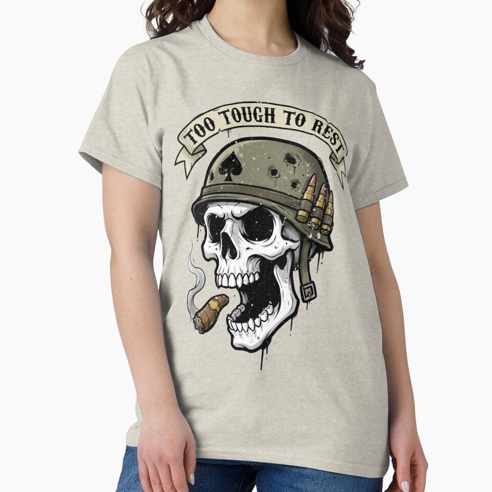 Too Tough To Rest Skull - Grunge Style by Skulls & Calaveras T-Shirts, Hoodie, Sweatshirt | BlankRebels.com (Image 2)