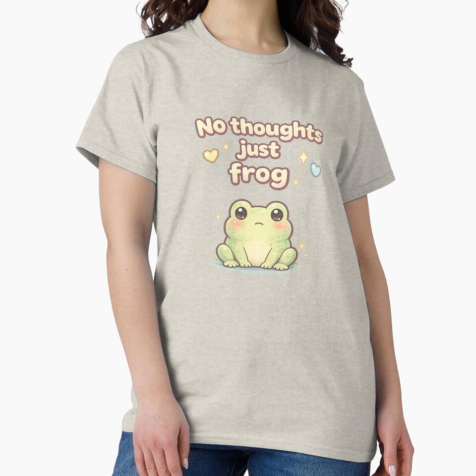 No Thoughts Just Frog – Funny Frog Meme Art by KyliesKanvas22 T-Shirts, Hoodie, Sweatshirt | BlankRebels.com (Image 2)