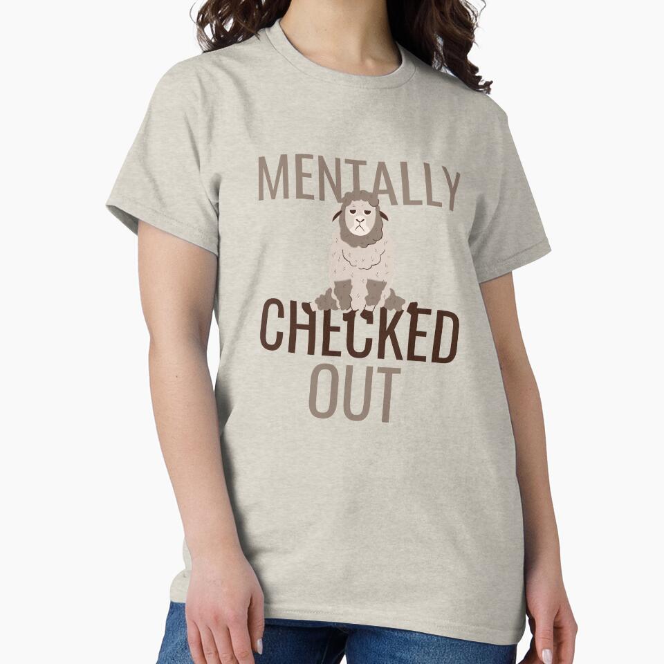 Mentally Checked Out Sad Lamb Design by SweetAndSpice T-Shirts, Hoodie, Sweatshirt | BlankRebels.com (Image 2)