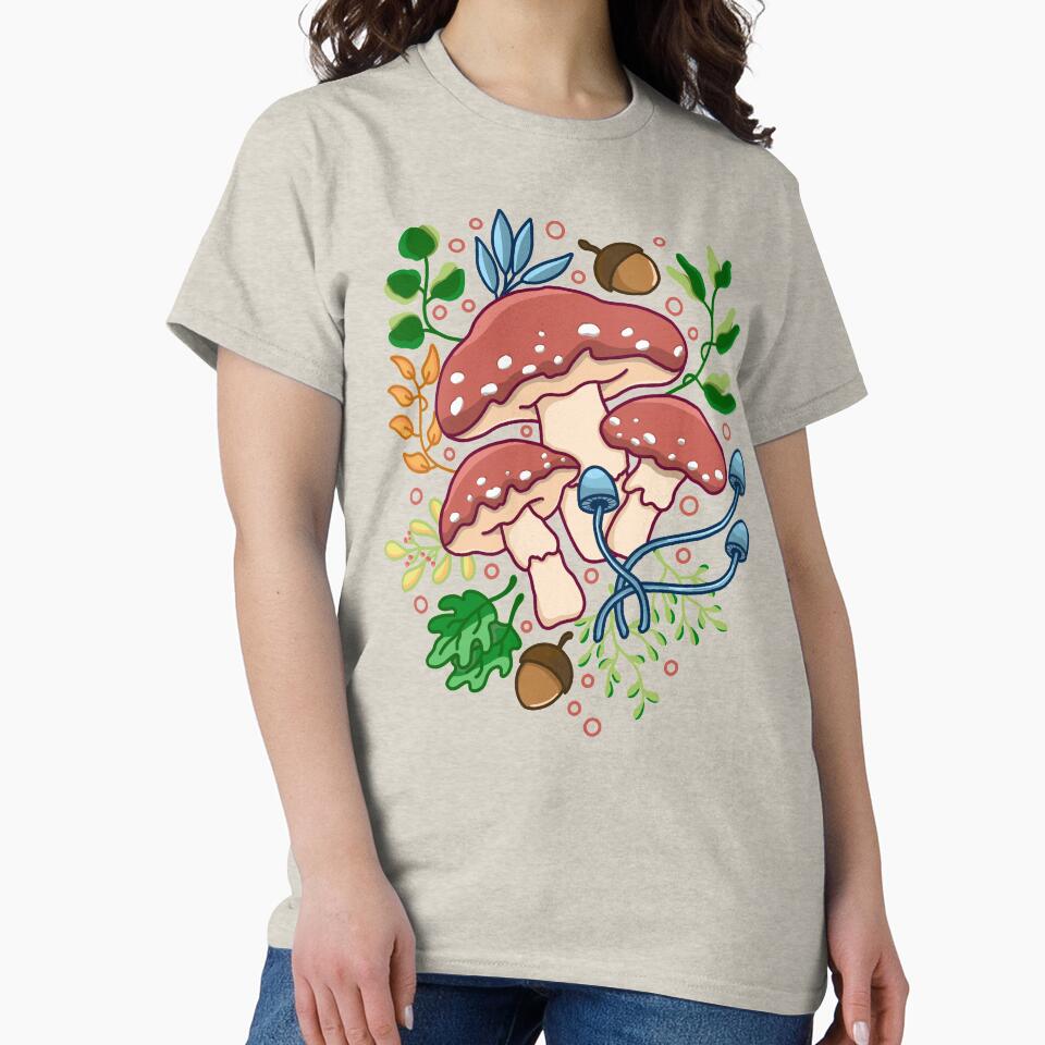Mushroom and Floral by Kimprut T-Shirts, Hoodie, Sweatshirt | BlankRebels.com (Image 2)