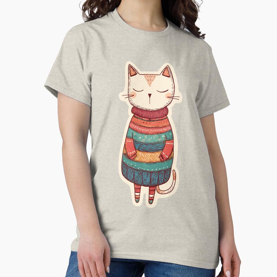 Hand Drawn Cat Doodle Sketch by bapupa T-Shirts, Hoodie, Sweatshirt | BlankRebels.com (Image 2)