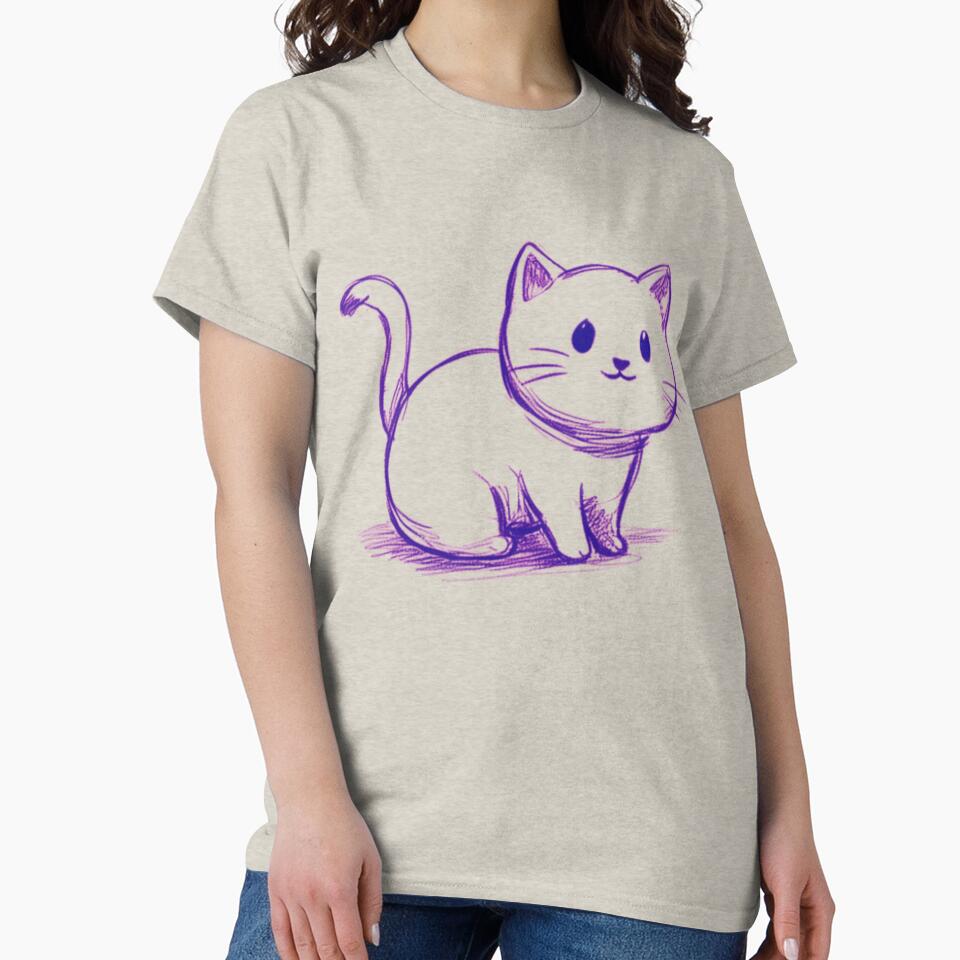 Purple Cute Kitty Draw by RetroNeon T-Shirts, Hoodie, Sweatshirt | BlankRebels.com (Image 2)