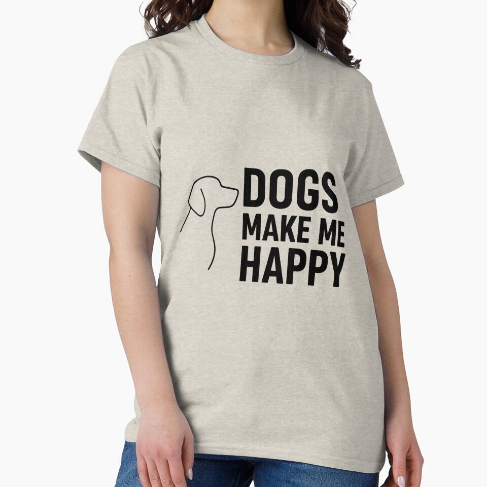 Dogs Make Me Happy – Minimalist Dog Lover Quote Design by StyleLap