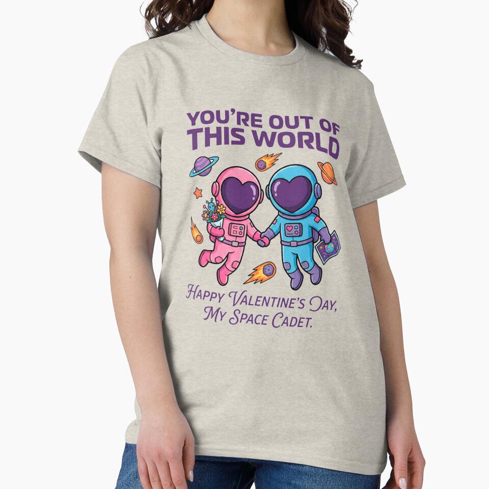 Out Of This World Astronaut Valentine Couple by WAMTEES T-Shirts, Hoodie, Sweatshirt | BlankRebels.com (Image 2)