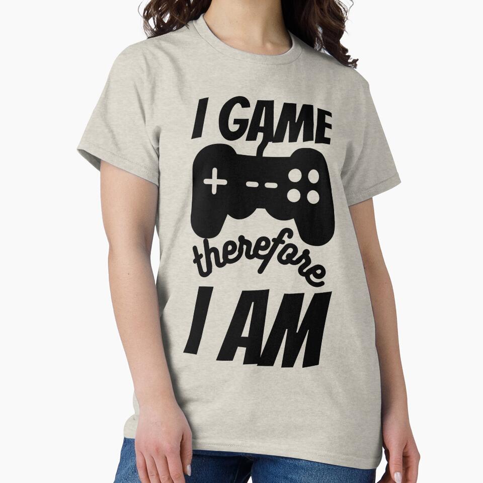 I Game Therefore I Am Black Console Design by SweetAndSpice T-Shirts, Hoodie, Sweatshirt | BlankRebels.com (Image 2)