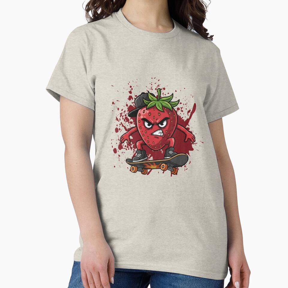 Skater Strawberry by POKA-design T-Shirts, Hoodie, Sweatshirt | BlankRebels.com (Image 2)