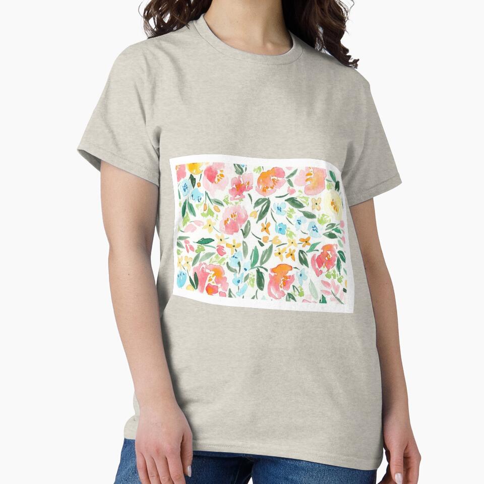 Watercolor Spring Flowers Aesthetic Mas| Perfect Gift by lucidama T-Shirts, Hoodie, Sweatshirt | BlankRebels.com (Image 2)