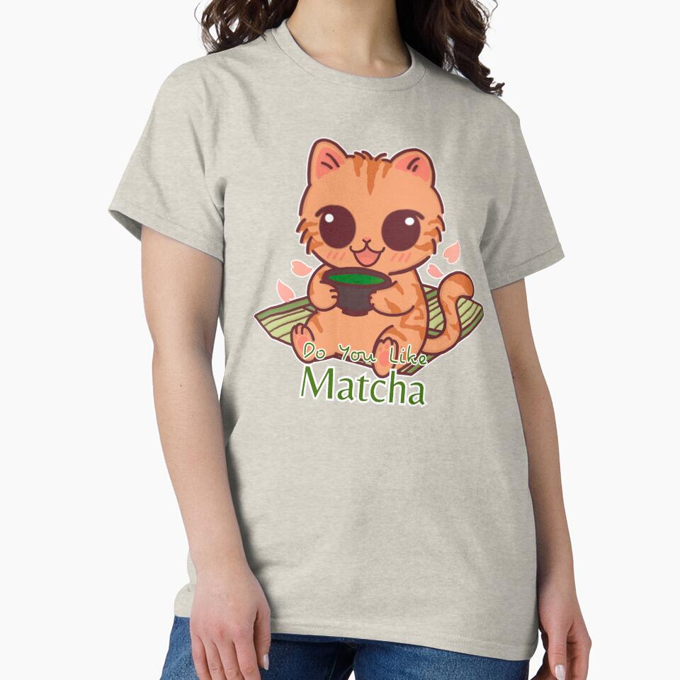 Do You Like Matcha – Kawaii Orange Cat with Green Tea Cup by BGMeYou
