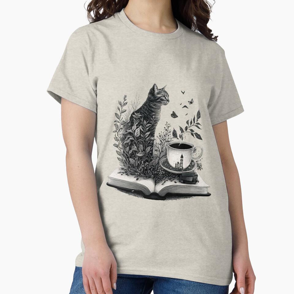 Cats with books and coffee by UrbanHedgehog T-Shirts, Hoodie, Sweatshirt | BlankRebels.com (Image 2)