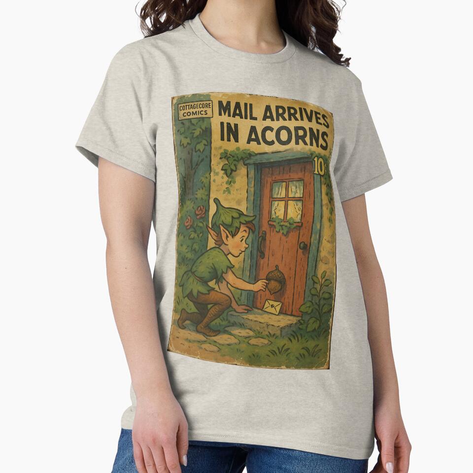 Whimsical Cottagecore Art: Mail arrives in acorns by bapupa T-Shirts, Hoodie, Sweatshirt | BlankRebels.com (Image 2)