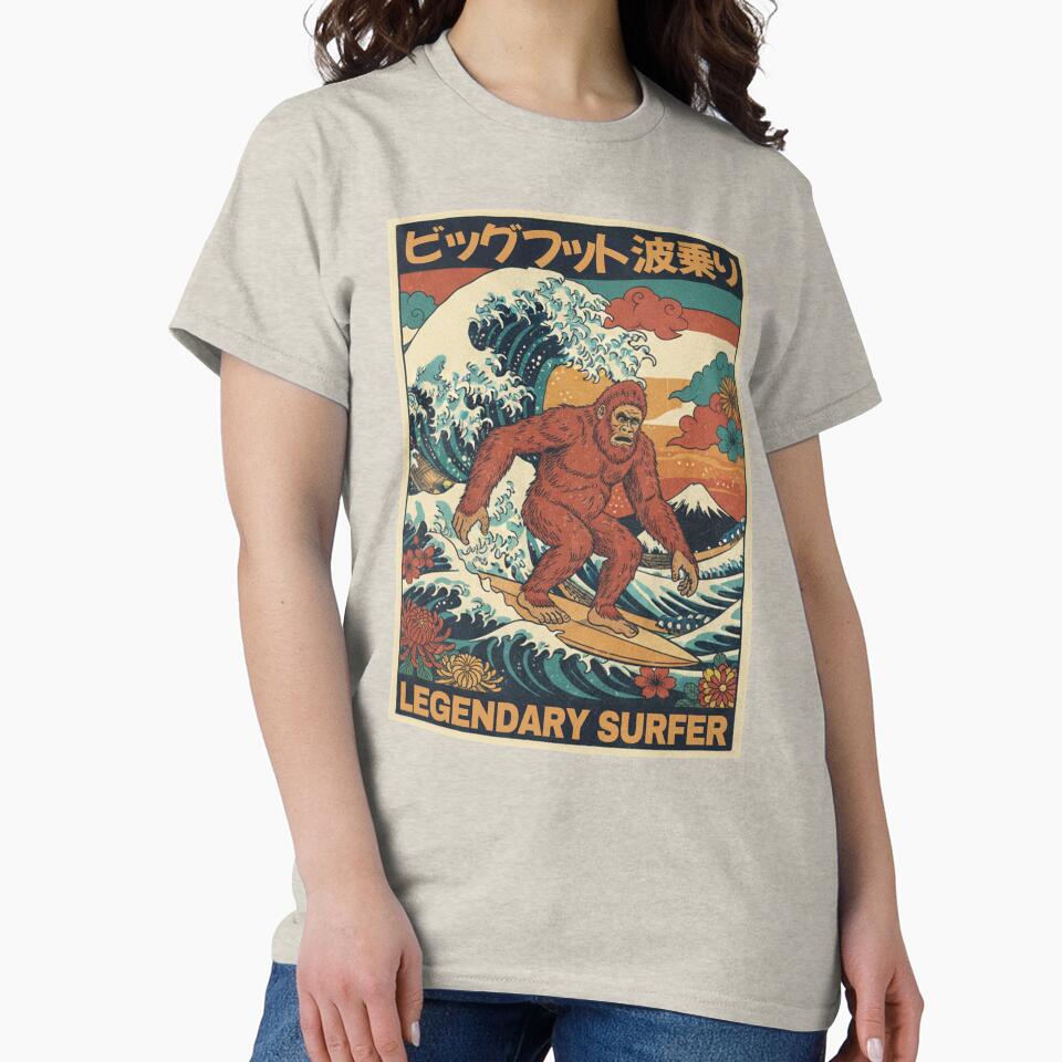 Bigfoot Surfing The Great Wave. by EunsooLee T-Shirts, Hoodie, Sweatshirt | BlankRebels.com (Image 2)