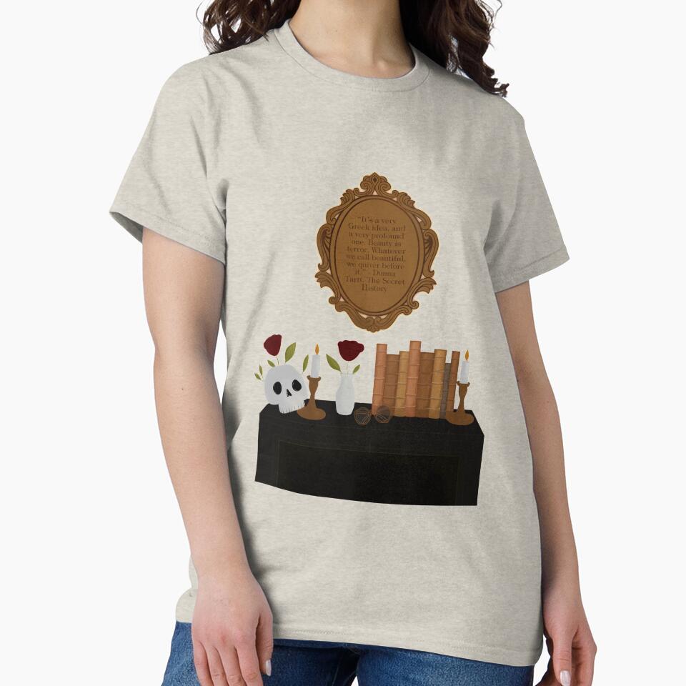 Dark Academia The Secret History Quote Print Drawing Illustration by BooksAndFlowers T-Shirts, Hoodie, Sweatshirt (Image 2)