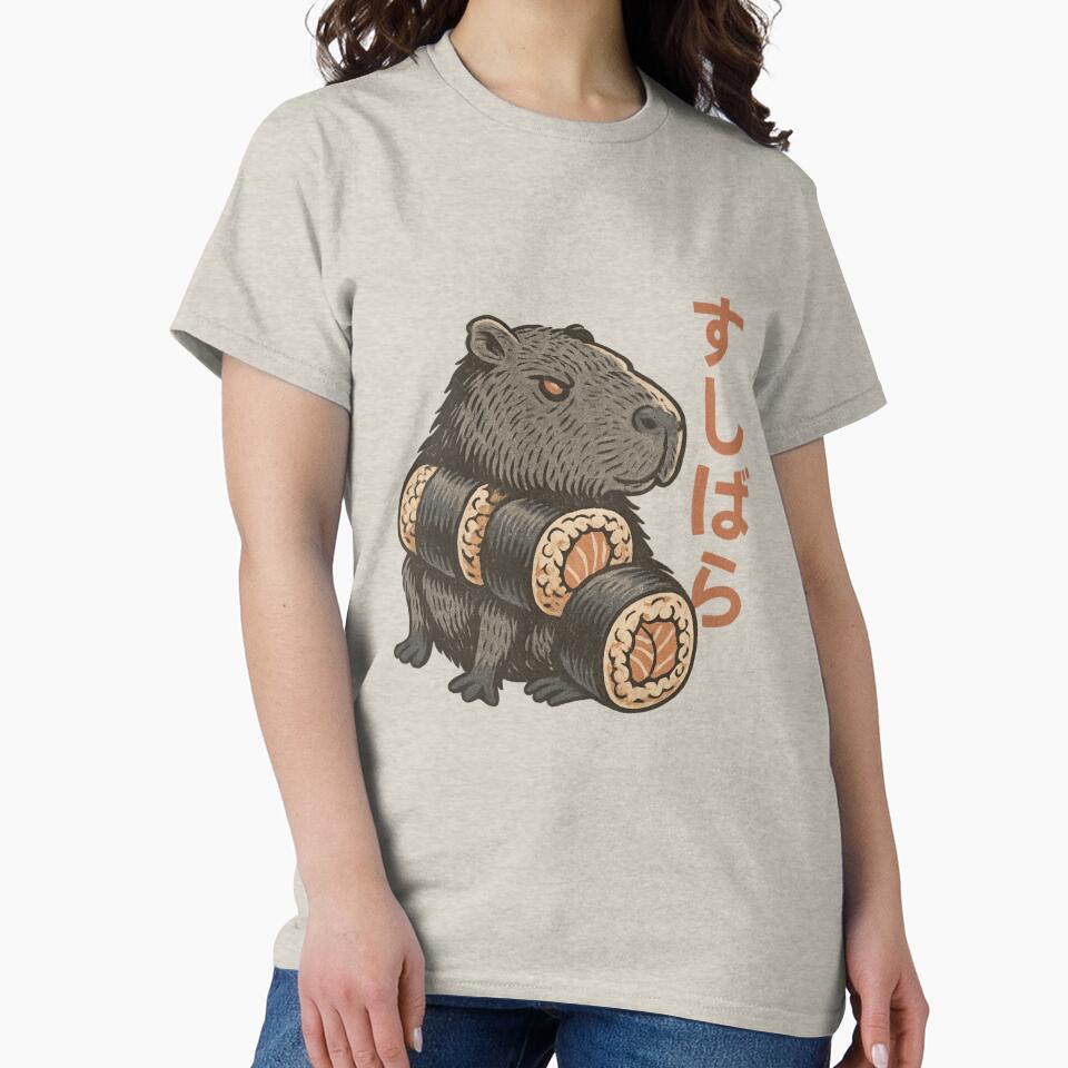 Sushi-Stuffed Capybara – Chill on the Outside, Flavor on the Inside by Capybarastore_77 T-Shirts, Hoodie,... (Image 2)