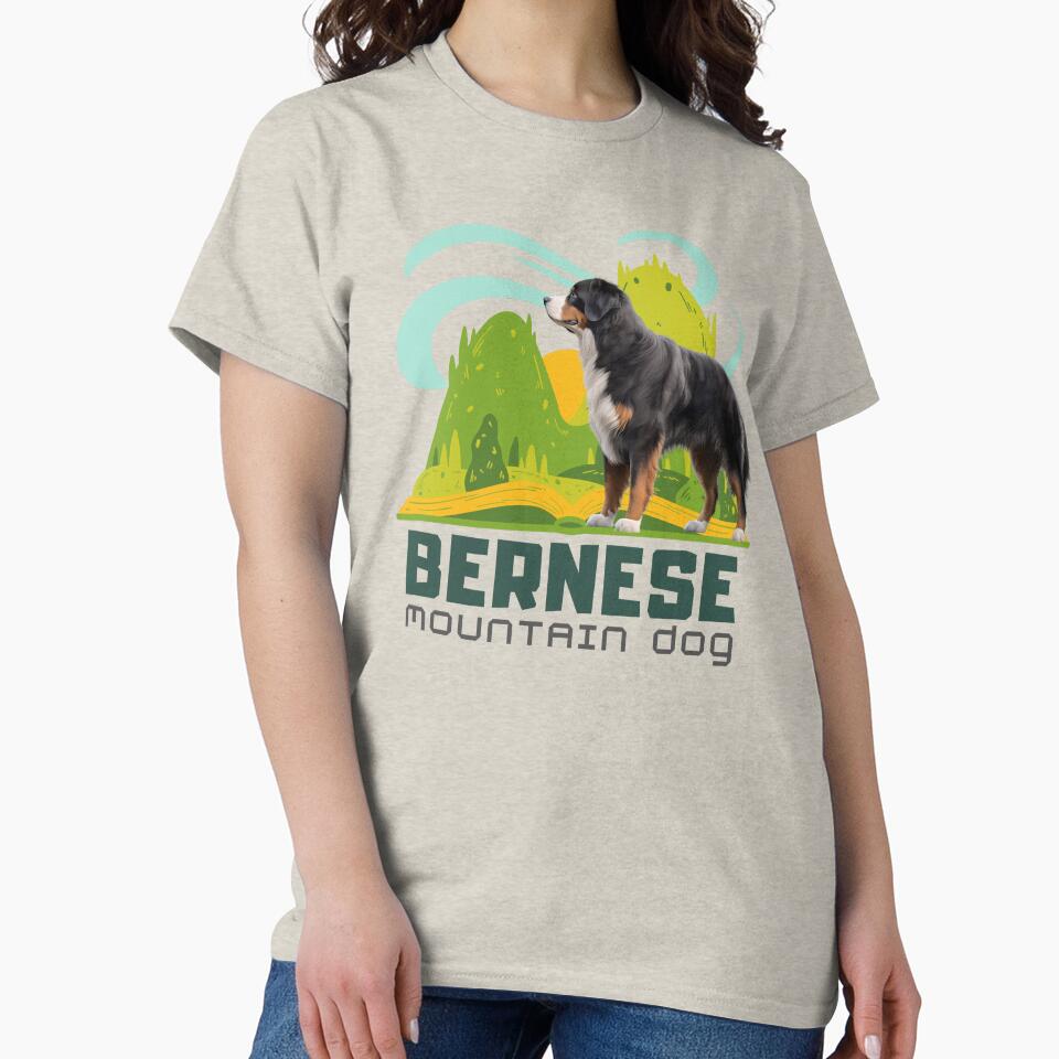 Bernese Mountain Dog Gifts Retro Dog Lovers Presents by TheVirtualSpace T-Shirts, Hoodie, Sweatshirt (Image 2)