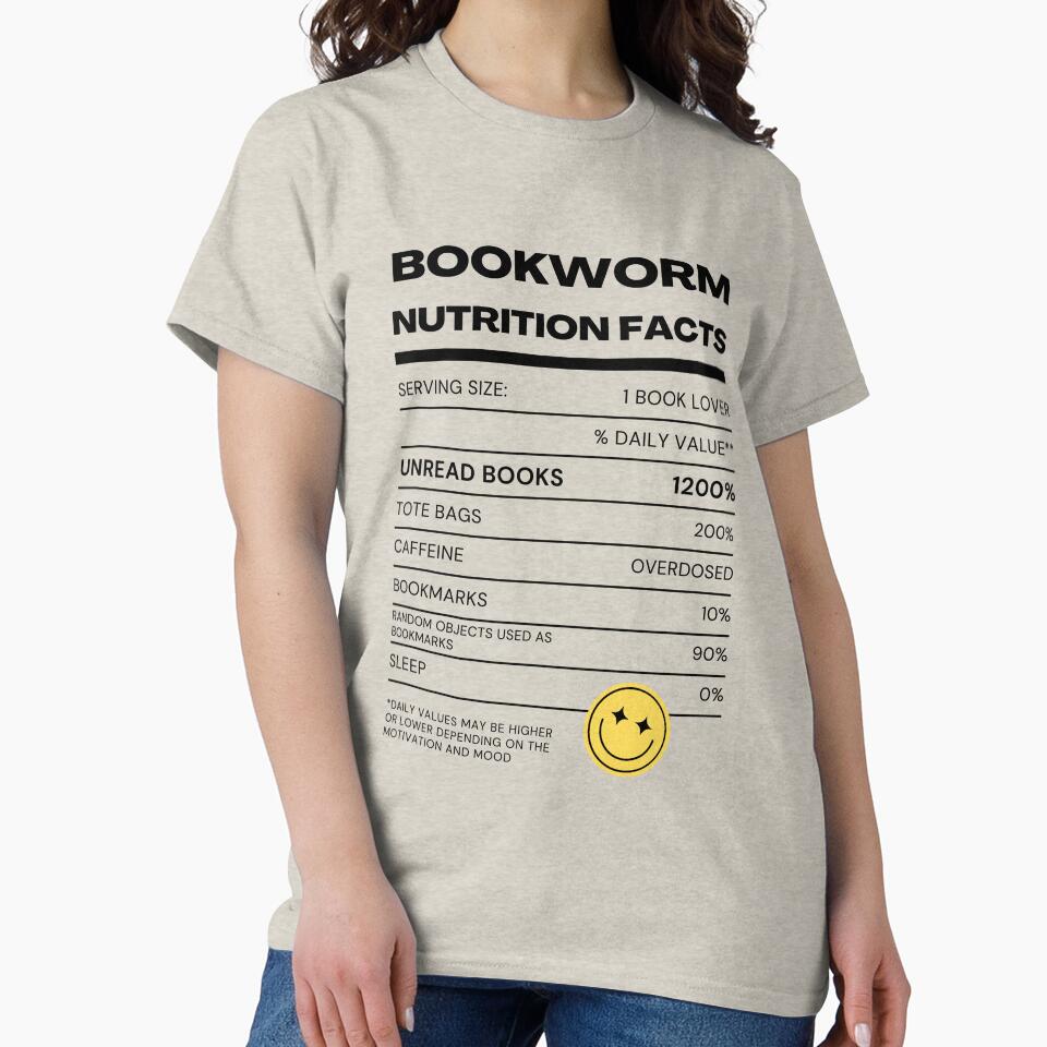 Bookworm Nutrition Facts by chocninja123 T-Shirts, Hoodie, Sweatshirt | BlankRebels.com (Image 2)