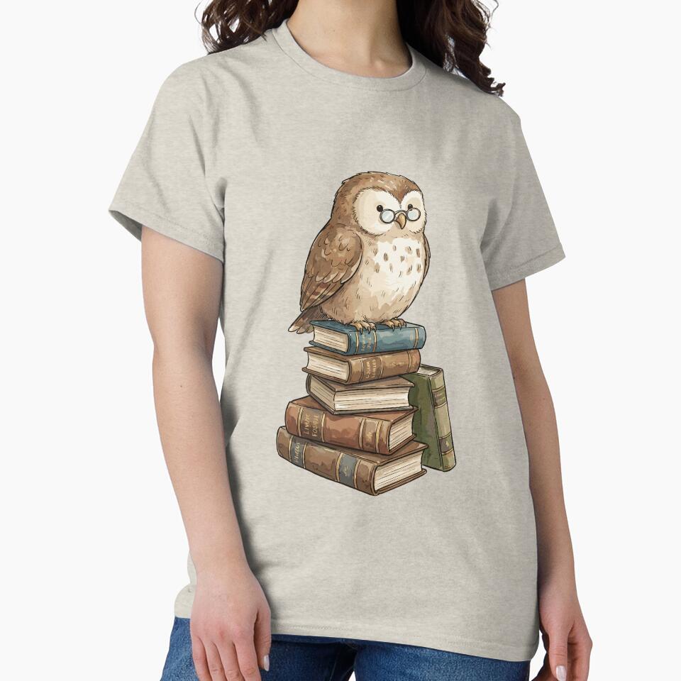 Vintage Dark Academia: Scholarly Owl Librarian by bapupa T-Shirts, Hoodie, Sweatshirt | BlankRebels.com (Image 2)