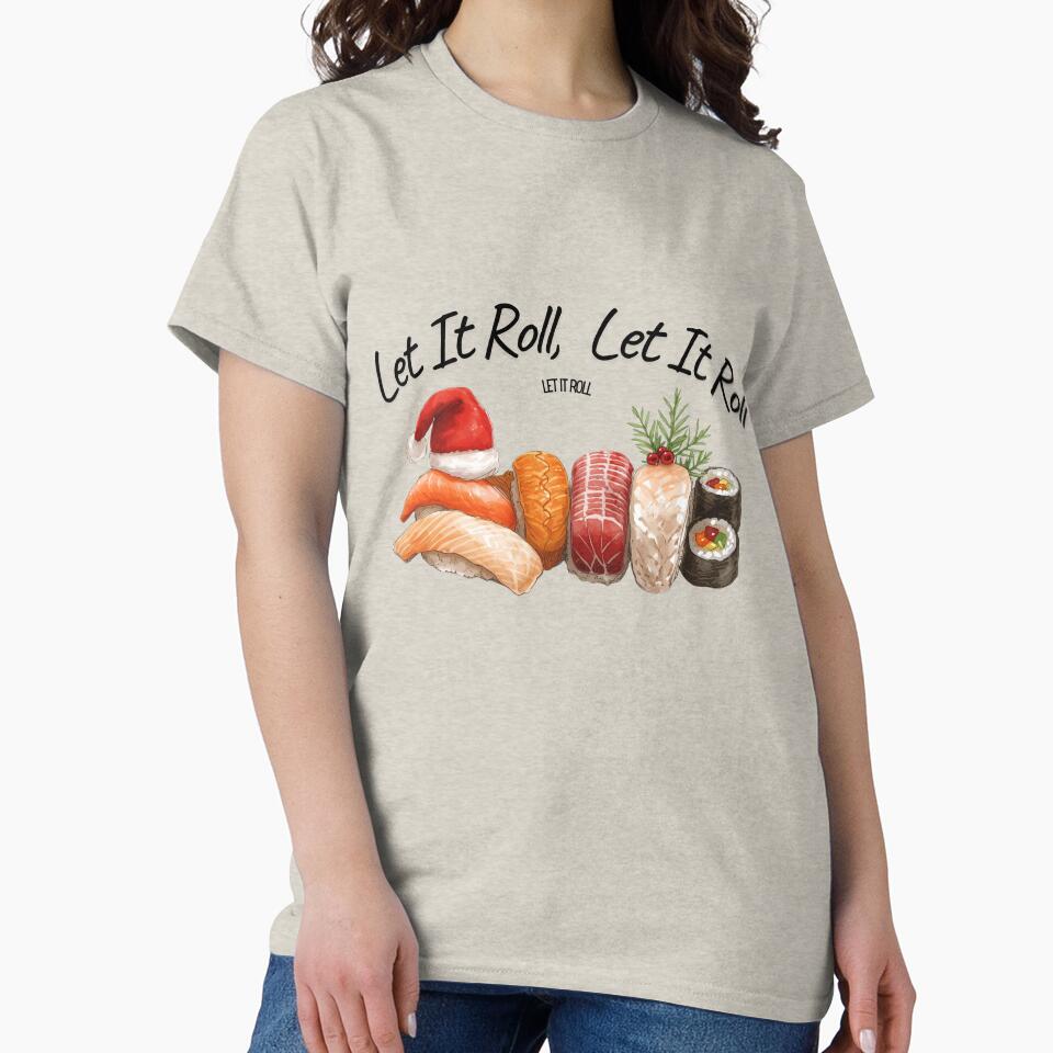 Let It Roll – Funny Christmas Sushi Lover Holiday Design by MiszungART T-Shirts, Hoodie, Sweatshirt (Image 2)