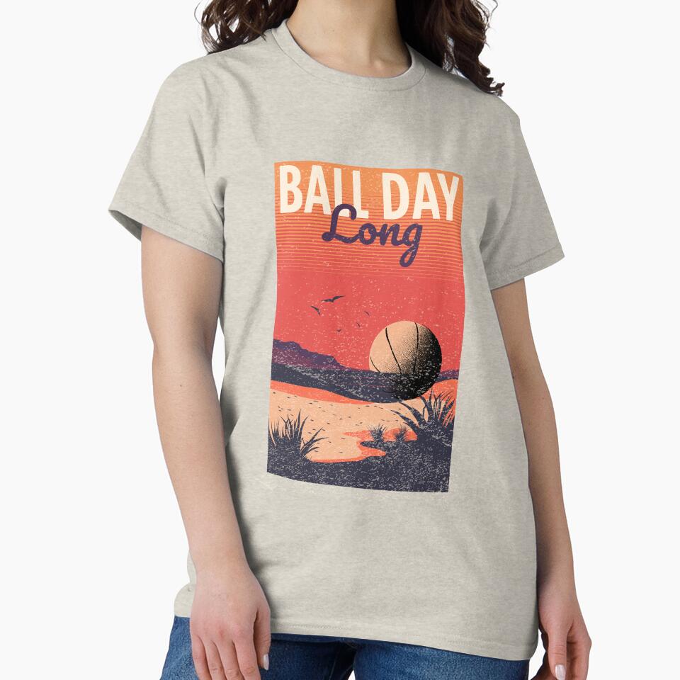BALL DAY LONG vintage sunset beach-themed active t-shirt by LongVibes Hoodie, Sweatshirt | BlankRebels.com (Image 2)