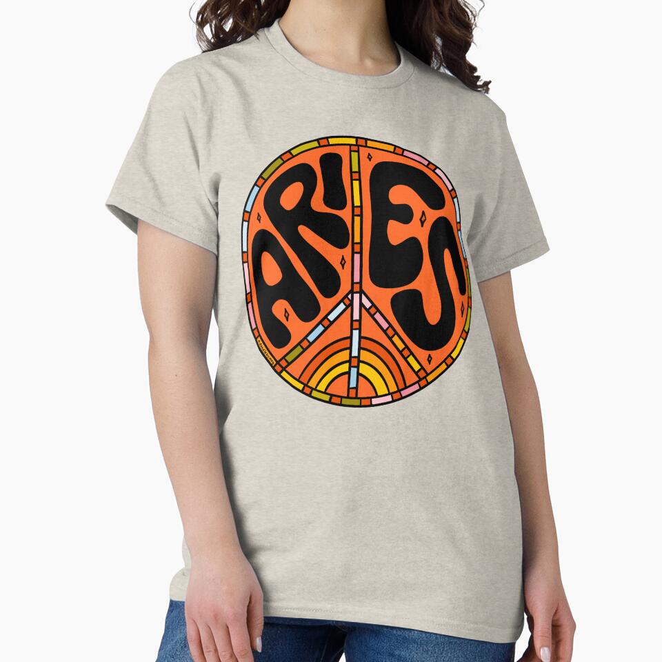 Aries Peace Sign by doodlebymeg T-Shirts, Hoodie, Sweatshirt | BlankRebels.com (Image 2)