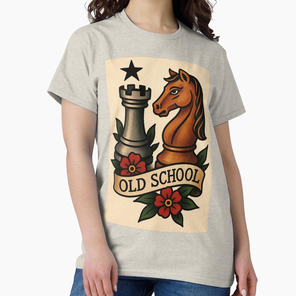 Old School Chess Board Game Retro Poster Back to School by Wild Blood Designs T-Shirts, Hoodie, Sweatshirt (Image 2)