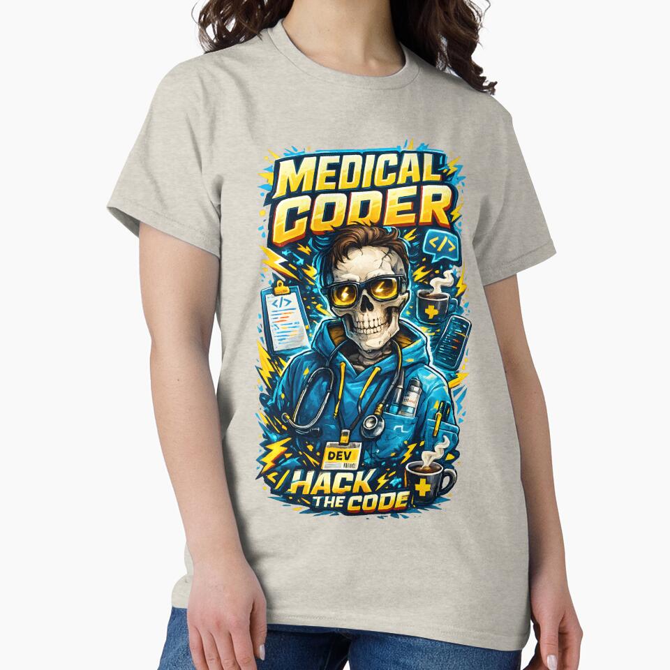 Medical Coder – Hack the Code Healthcare Tech Design by ClinicalHubs T-Shirts, Hoodie, Sweatshirt | BlankRebels.com (Image 2)