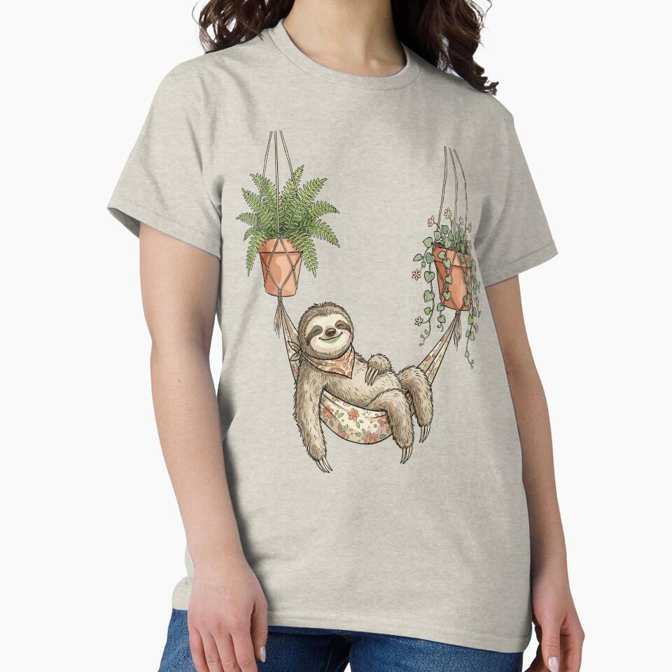 Boho Aesthetic: Cozy Sloth Hammock by bapupa T-Shirts, Hoodie, Sweatshirt | BlankRebels.com (Image 2)