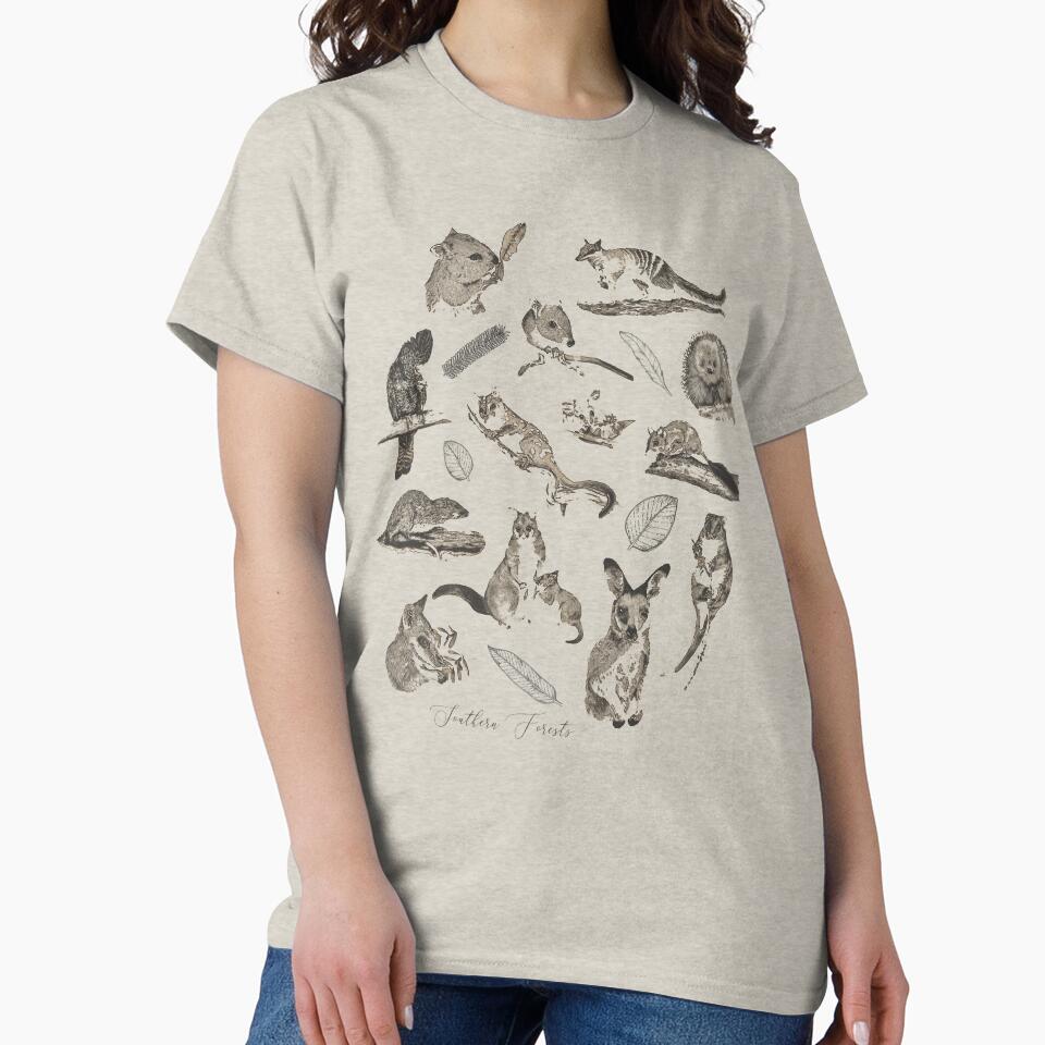 Southern Forest Fauna in grey by Jodie Quinn T-Shirts, Hoodie, Sweatshirt | BlankRebels.com (Image 2)