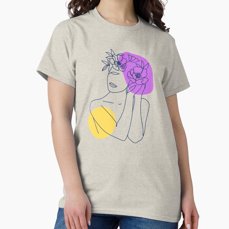 Line Art Face: a woman is like a flower by KOPISAN